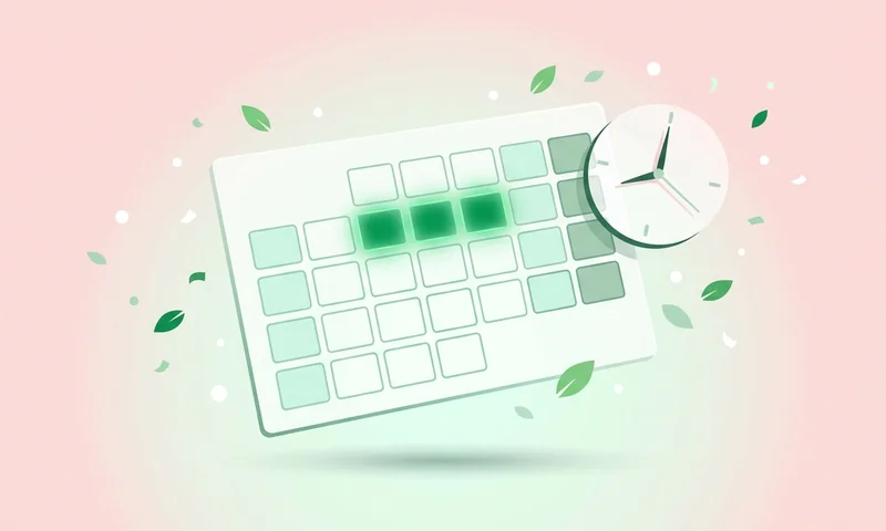 カレンダーと時計のモチーフでタイムスロット予約を表すイラスト